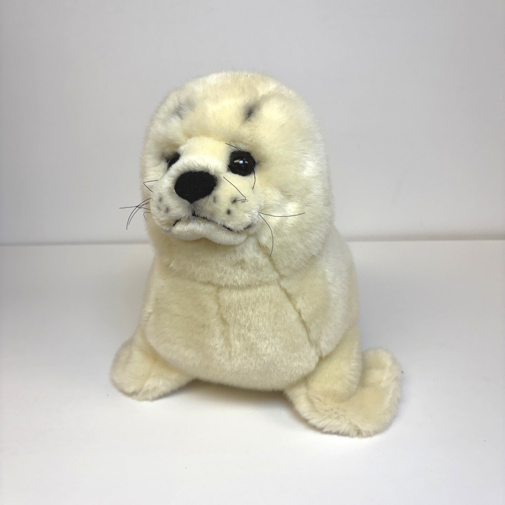 FAO Schwarz Harp Seal Pup Plush Cream Toys R Us Stuffed Animal 16 inch